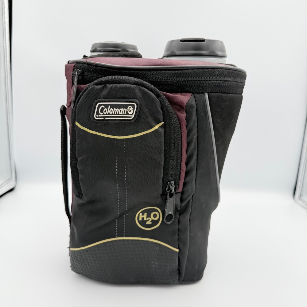 Coleman Dual Dual Bottle Cooler Bag Burgundy Black H2O